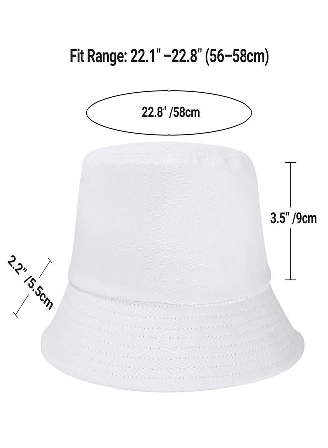 Umeepar Women Men Bucket Hat Unisex Packable Cotton Sun Hat Plain Colors 9 Pack (9 Pack White) - Image 4